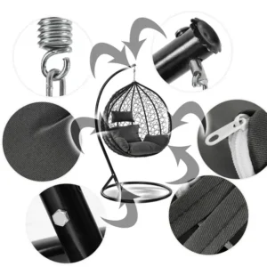 Eren/ Závesné záhradné hojdacie kreslo/vajičko s podsedakom (Kópia)