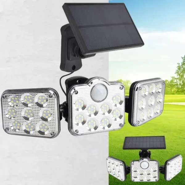 Nastaviteľná Solárna lampa s oddelným panelom + pohybový senzor