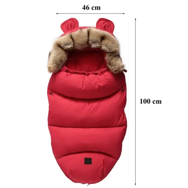 Eren/ Detský fusak na zimu  do kočíka s kožušinkou / vak na spanie pre deti  100 CM - Image 3