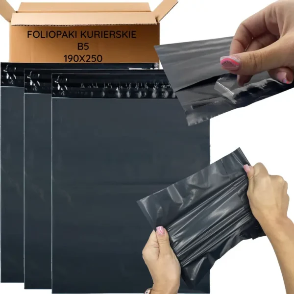 ČIERNE KURIÉRSKE PLASTOVÉ OBÁLKY /  B5 190x250 / 50 ks