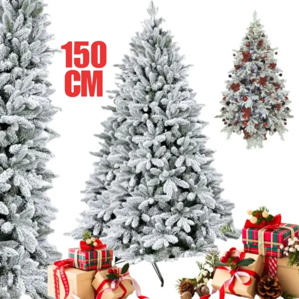 150 cm ⭐️VIANOČNÝ ⭐️STROMČEK AKO SKUTOČNÝ ŤAŽKÝ ZASNEŽENÝ  HUSTÝ JEDĽOVÝ +  STOJAN PREMIUM (Kópia) (Kópia)
